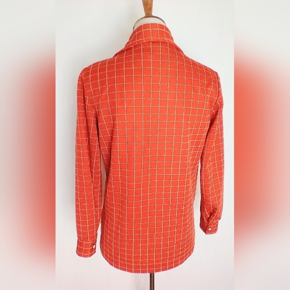 70s Poly Knit Button Down Blouse - image 2